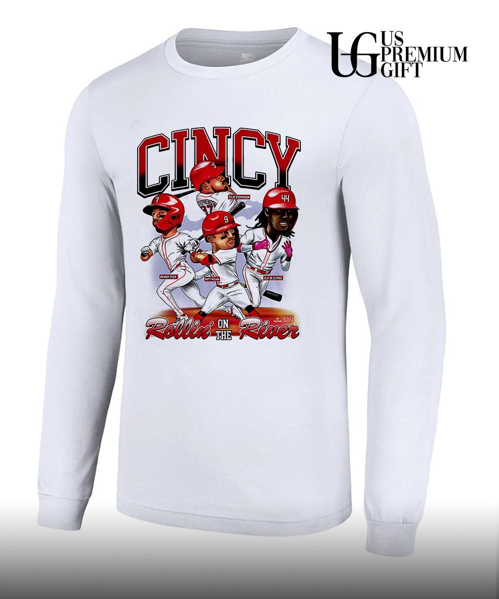Rollin’ on the River Cincinnati Reds Baseball caricature shirt