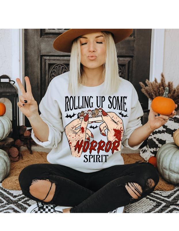 Rolling Up Some Horror Spirit Shirt | Spooky Halloween Shirt Hoodie, Sweatshirt | HypeDripTees.com