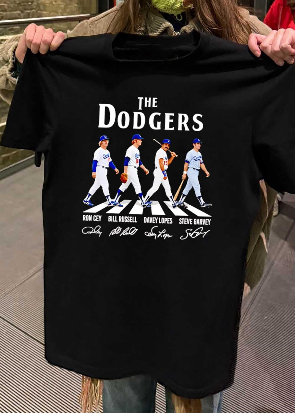 Ron Cey Bill Russell Davey Lopes Steve Garvey Walking the Dodgers T-Shirt