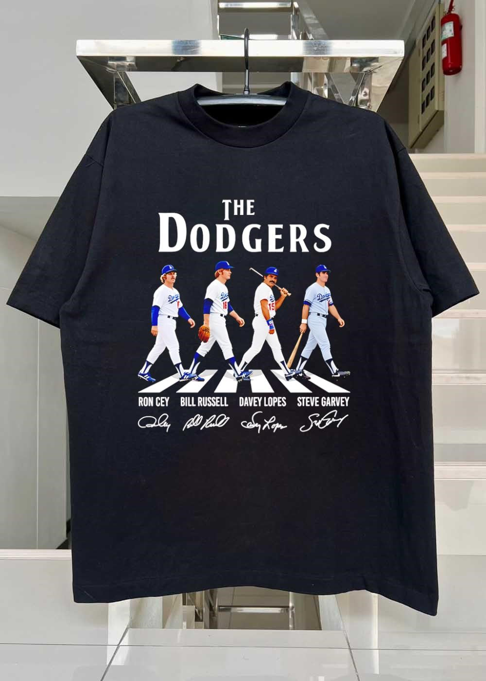 Ron Cey Bill Russell Davey Lopes Steve Garvey Walking the Dodgers T-Shirt