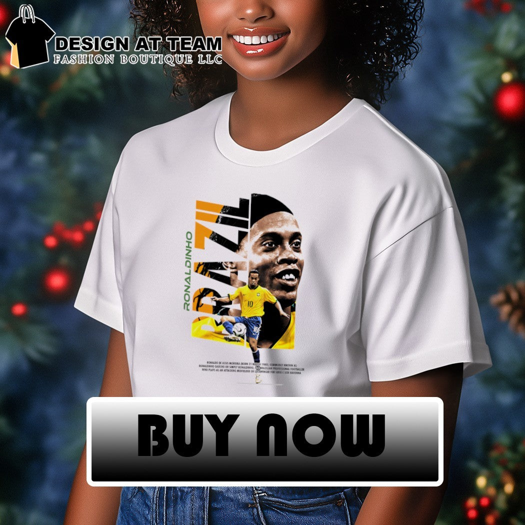 Ronaldinho Gaucho Brazil Soccer Ronaldo de Assis Moreira poster vintage shirt