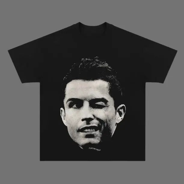 Ronaldo Wink T-Shirt, Ronaldo Vintage Tee, Unisex Soccer Shirt, Sport Graphic Tees, Menswear Womenswear Streetwear...