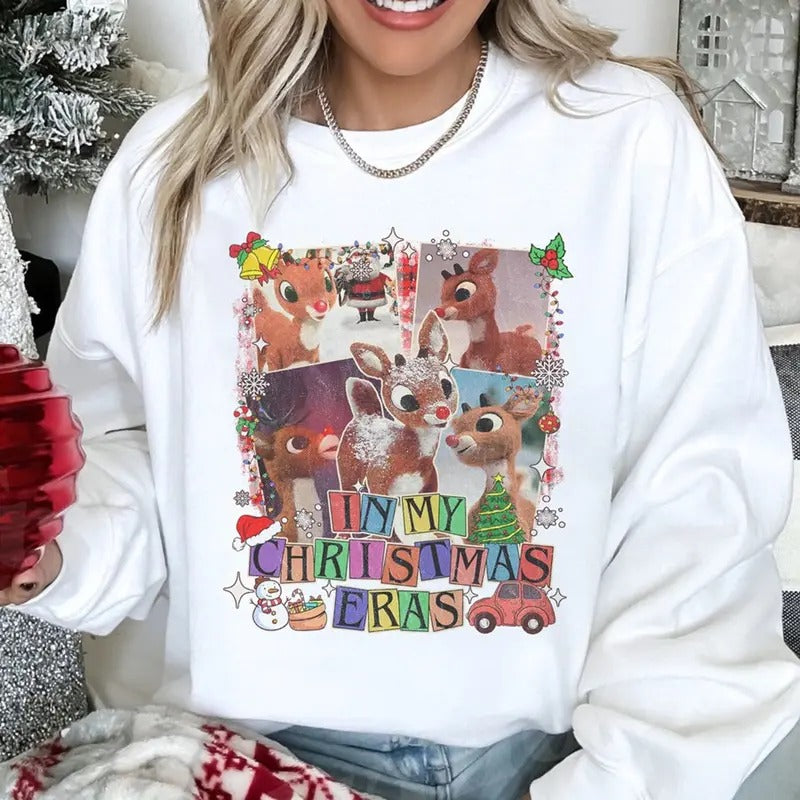 Rudolph Reindeer Eras Tour Shirt, Rudolph Red-nosed Reindeer Christmas Sweatshirt, Christmas Movie Shirt, Holiday Family...