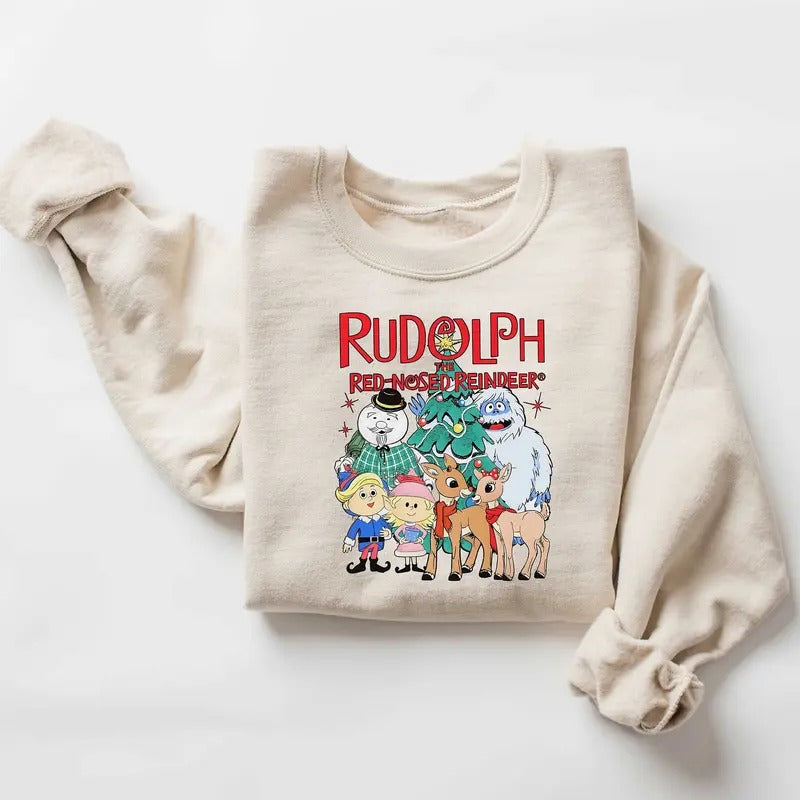 Rudolph The Red Nosed Reindeer Christmas Sweatshirt - Funny Holiday Shirt for Men and Women