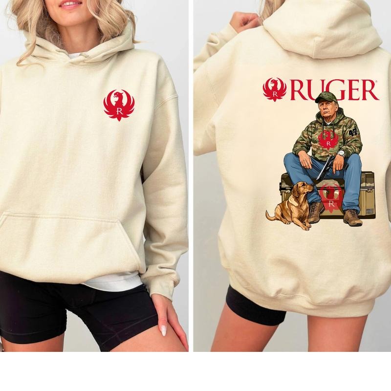 Ruger Trump Hunting Shirt, Top Menswear, Gun Lover, Tactical Gear Shirt Hoodie, Sweatshirt | HypeDripTees.com