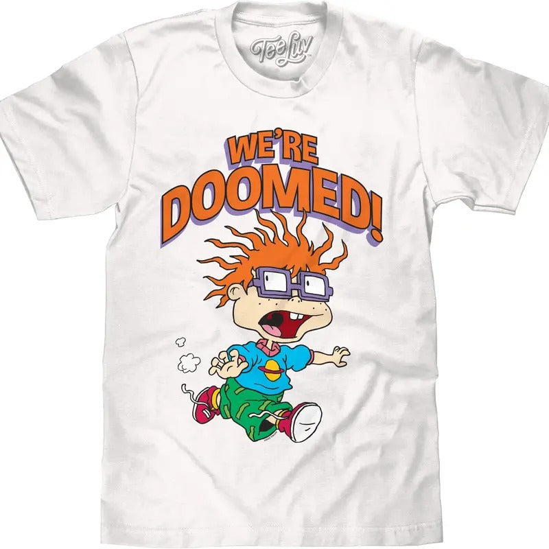 Rugrats Chuckie We're Doomed T-Shirt - White Hoodie, Sweatshirt | HypeDripTees.com