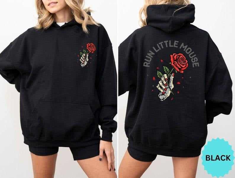 Run Little Mouse Hoodie, Haunting Adeline Shirt, Dark Romance Merch, Smut Reader, Women's Book Lover Gift, Rose Skeleton...