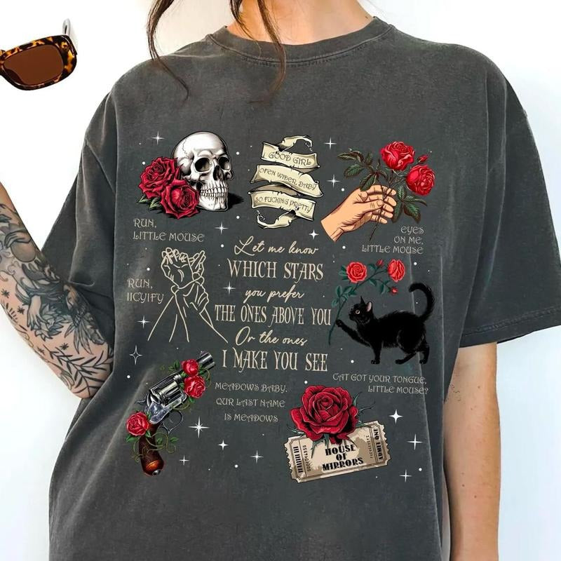 Run Little Mouse Sweatshirt, Dark Romance Reader Shirt, Booktok Merch, Smut Reader, Women's Book Lover Sweater, Rose...