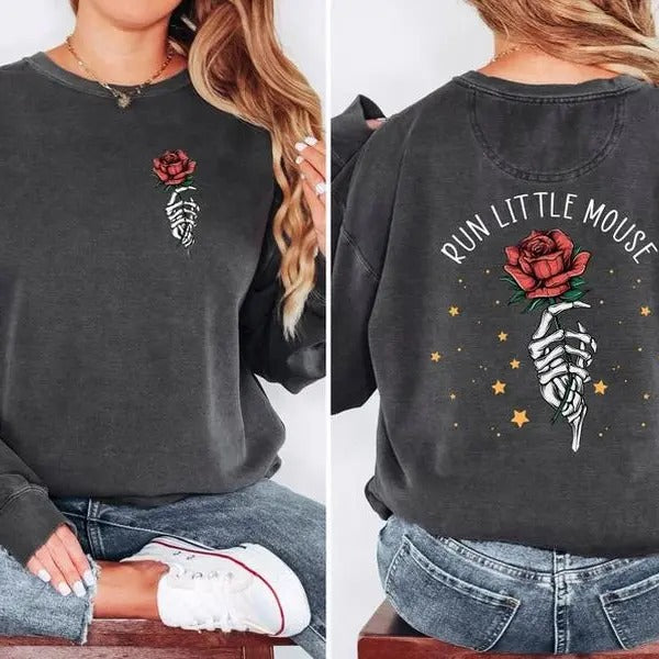 Run Little Mouse Sweatshirt, Haunting Adeline Shirt, Dark Romance Merch, Smut Reader, Women's Book Lover Gift, Rose...