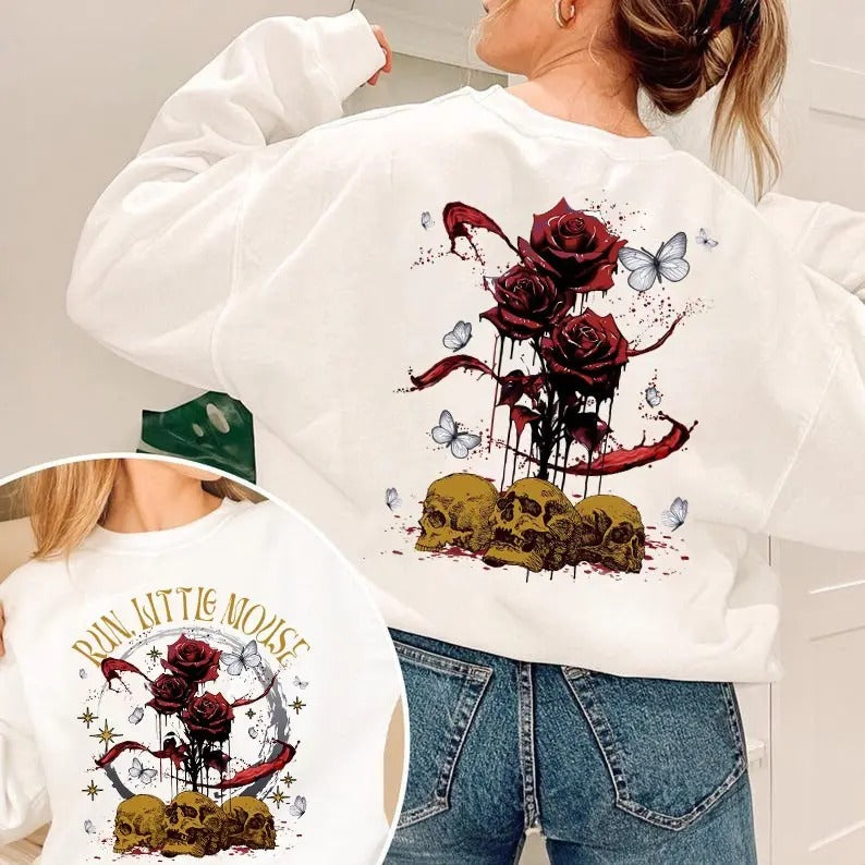 Run Little Mouse Sweatshirt, Haunting Adeline Shirt, Dark Romance Merch, Smut reader, book lover Gift, Rose Shirt, Rose...