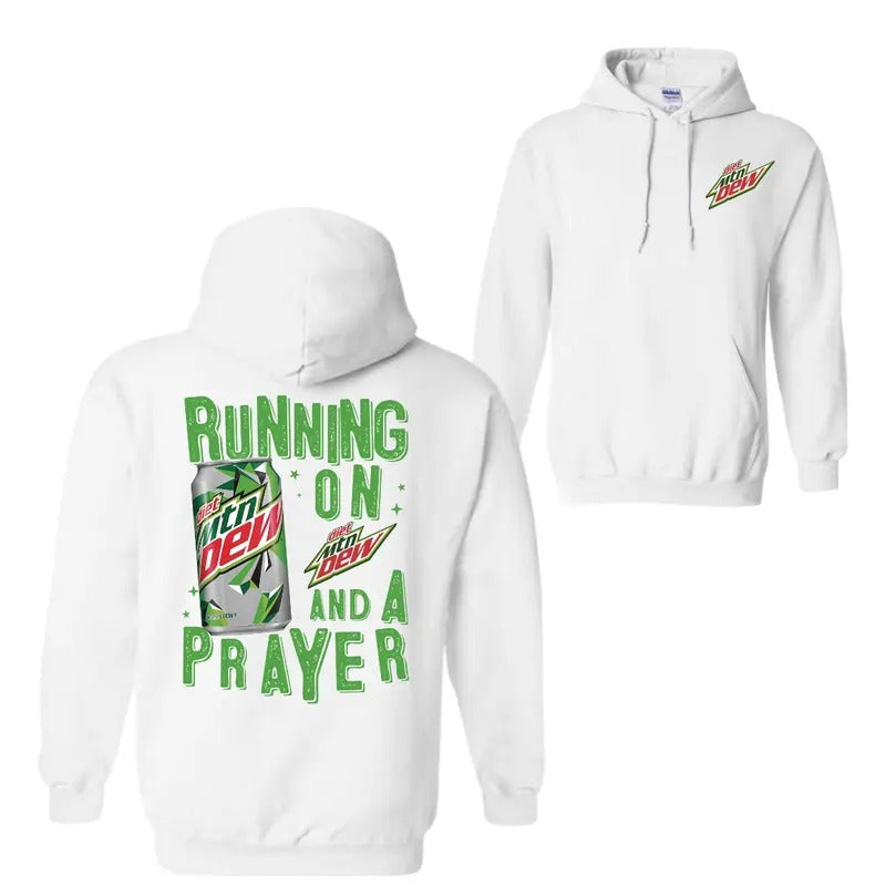 Running On Mountain Dew And A Prayer Hoodie Sweatshirt T-Shirt, For Men And Women, Trendy Shirt | HypeDripTees.com