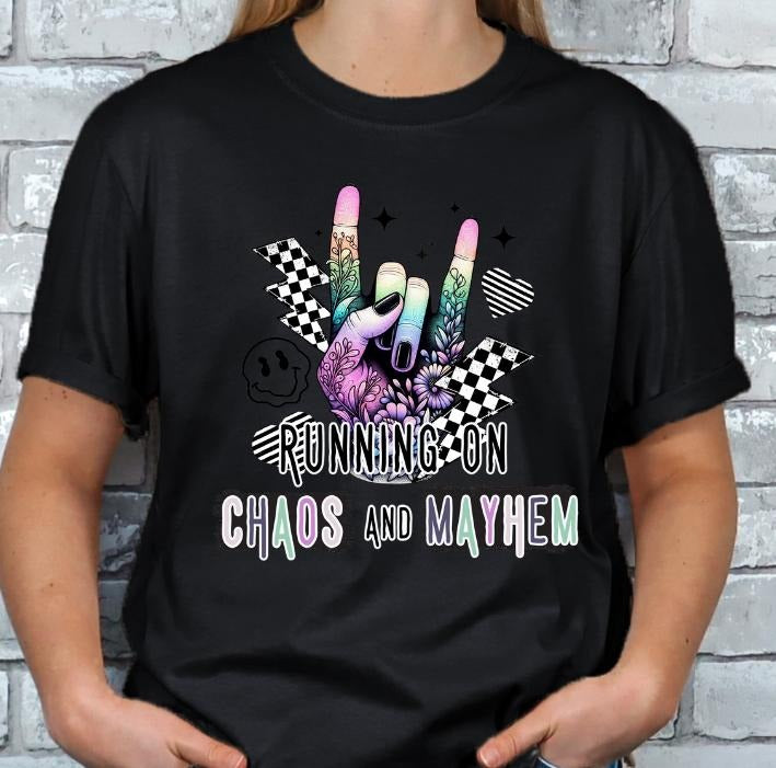 Running on Chaos and Mayhem Pastel Rock on T-shirt Hoodie, Sweatshirt | HypeDripTees.com