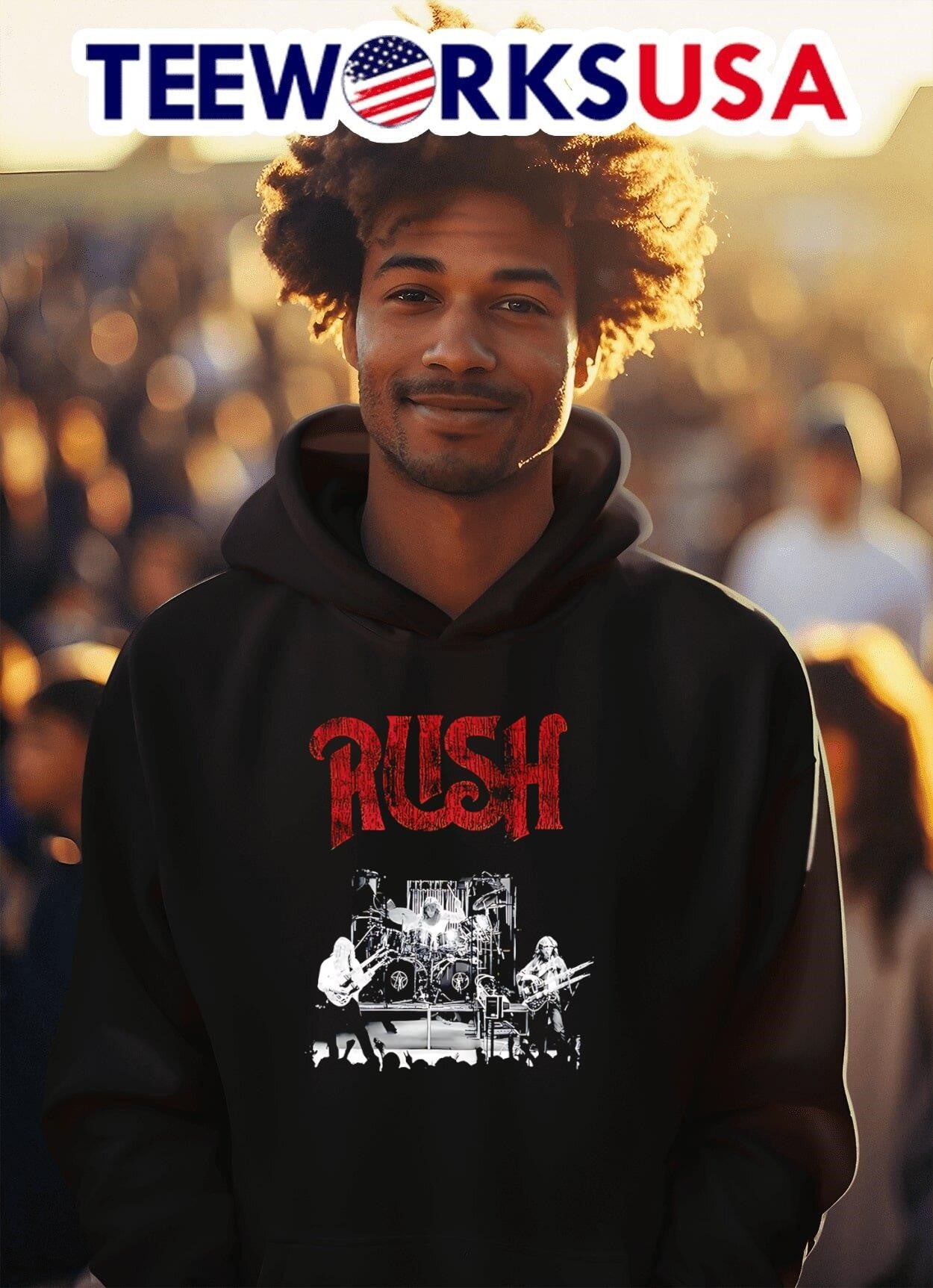 Rush Band Live Concert Performance Graphic T-Shirt