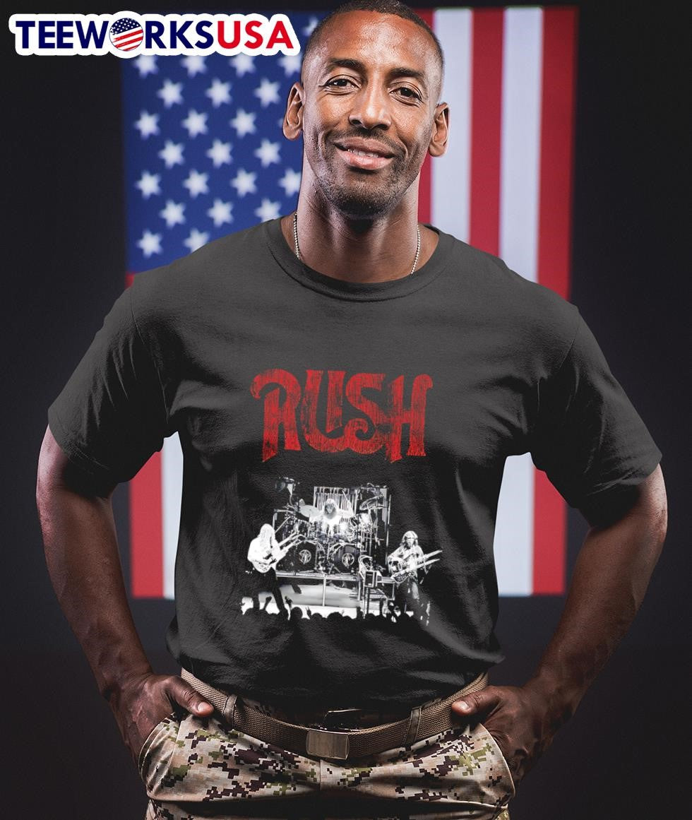 Rush Band Live Concert Performance Graphic T-Shirt
