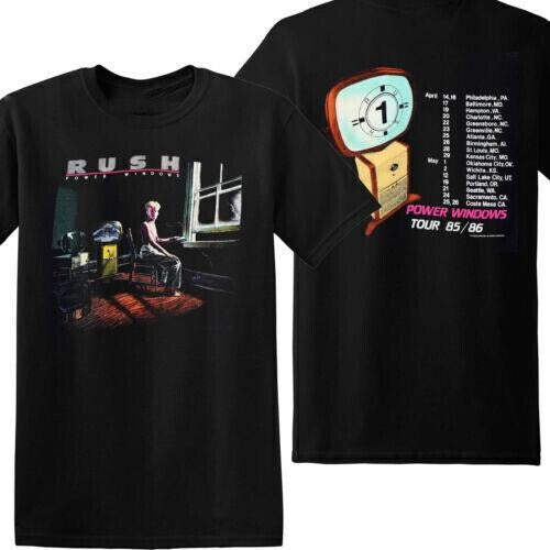 Rush Power Windows Tour 1985 T-Shirt Black Band Concert 80s Gift Hoodie, Sweatshirt | HypeDripTees.com