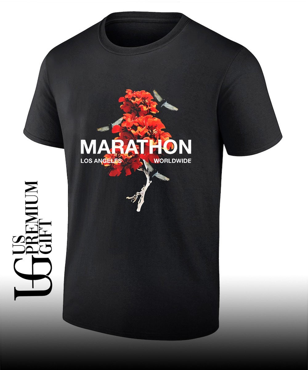 Ryan Clark wearing Marathon Los Angeles Worldwide shirt
