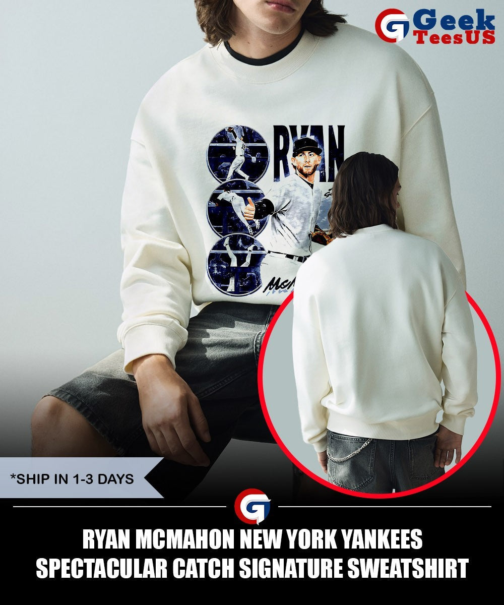 Ryan McMahon New York Yankees Spectacular Catch signature shirt