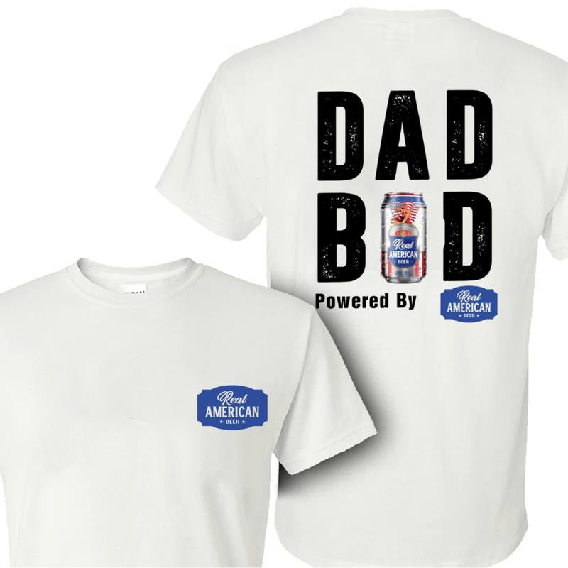 Dad Bod Retro Tee- Dad Bod Powered By Real American Light Beer T-shirt, Father's Day Gifts, Mother's Day Gifts Shirt...
