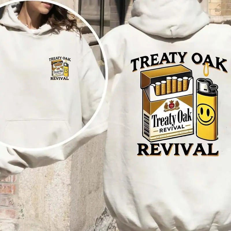 Treaty Oak Revival Funny 2 sides Hoodie, Treaty Oak Shirt for Dad, Mom Womenswear Sweatshirt | HypeDripTees.com