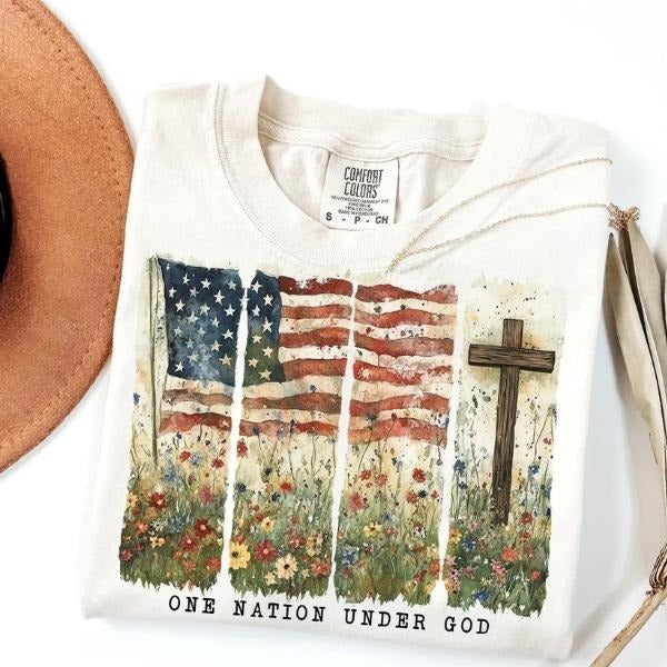 4th of July USA Flag Shirt, Brush Stroke Patriotic Tee, Red White Blue Collage Graphic T-Shirt Sweatshirt, America...