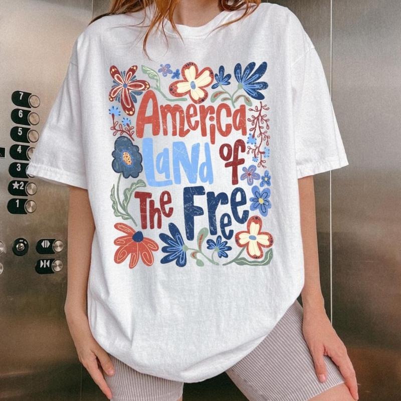 America Land of the Free T-Shirt, Sweatshirt, Patriotic USA Graphic Tee, 4th of July and Memorial Day Shirt for Men and...