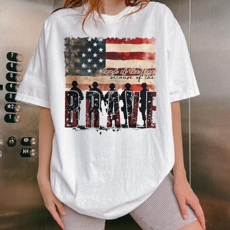 Land of the Free T-Shirt, Sweatshirt, Patriotic Retro USA Graphic, 4th of July and Veterans Day Shirt to Honor and...