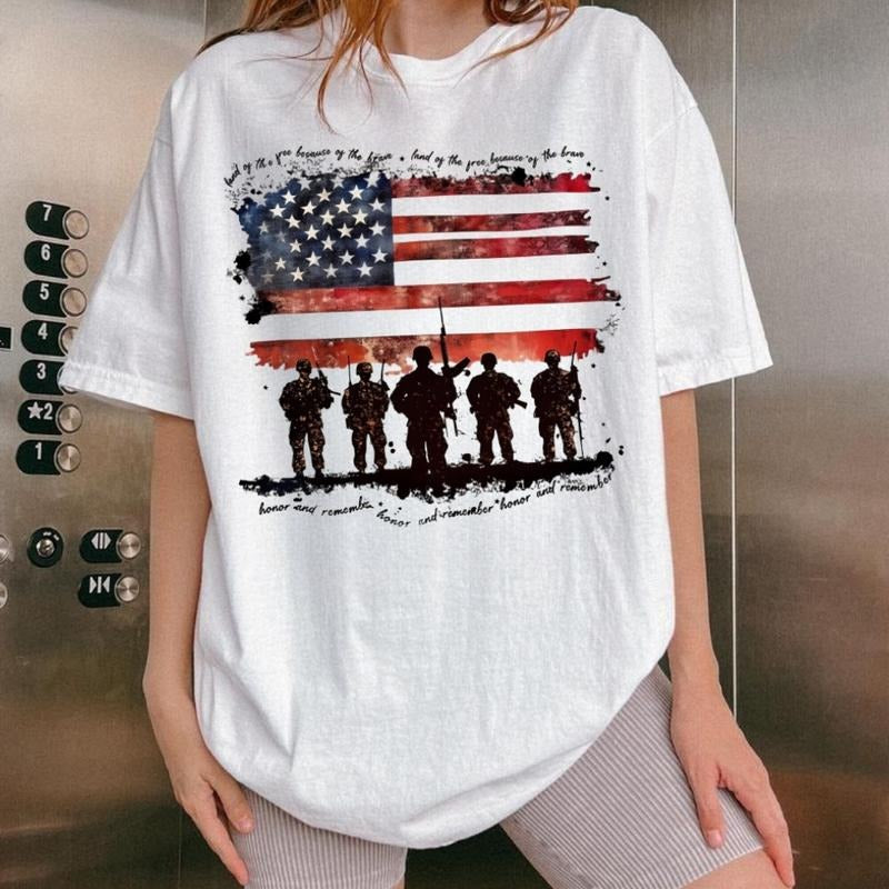 Land of the Free T-Shirt, Sweatshirt, Retro Patriotic Graphic, Veterans Day and 4th of July Independence Shirt to Honor...