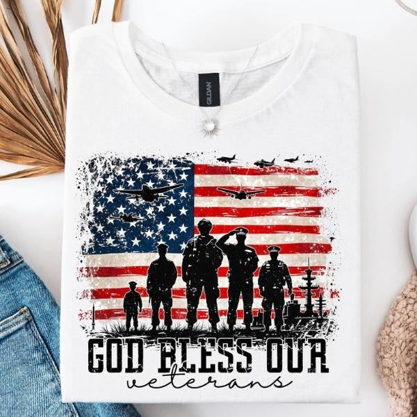 USA Flag Soldier T-Shirt Sweatshirt, Memorial Day + 4th of July Tee, American Military Graphic, Veterans Remembrance...