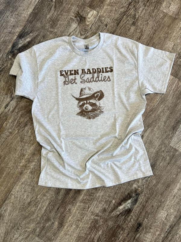 SINGLE SHIRT - Even Baddies Get Saddies - Funny Shirt - Raccoons Shirt - Summer Tee Hoodie, Sweatshirt | HypeDripTees.com