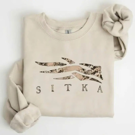 SITKA Gear Crewneck Sweatshirt T-shirt, Unisex Cotton Fabric Collar Pullover