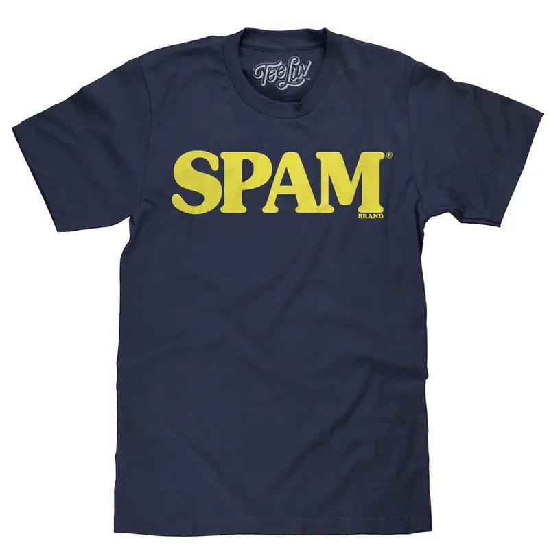 SPAM Logo T-Shirt - Navy Hoodie, Sweatshirt | HypeDripTees.com