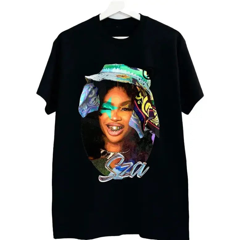 SZA GRAPHIC BLACK T-SHIRT Classic Cotton Hoodie, Sweatshirt | HypeDripTees.com