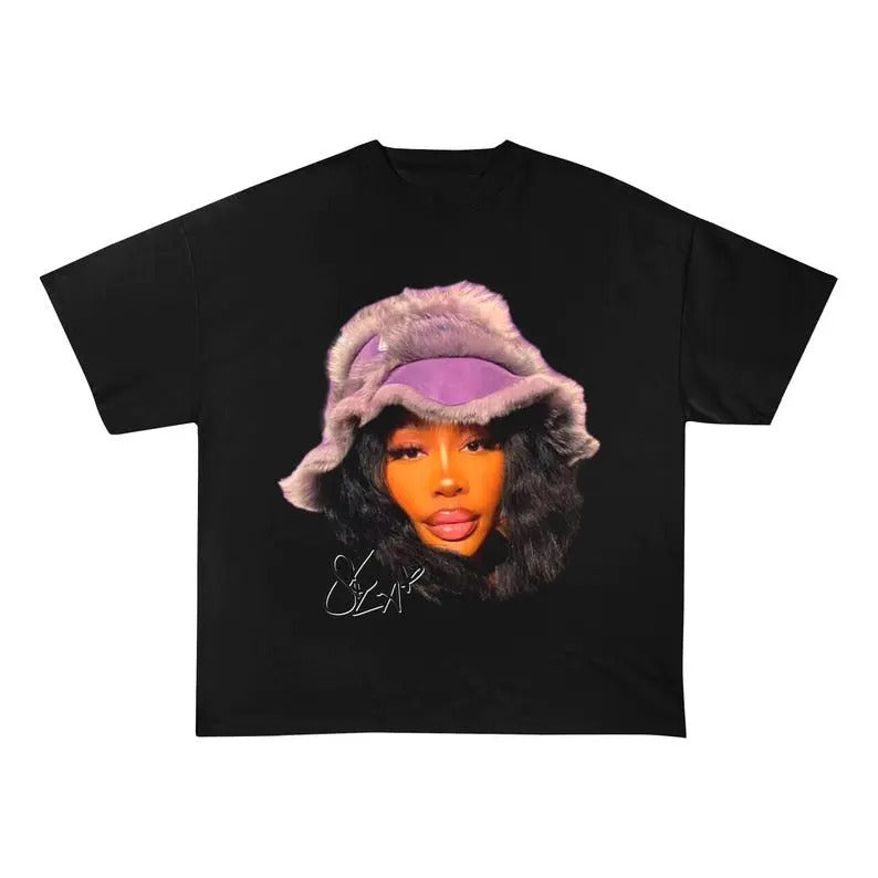 SZA SOS Tour Graphic Vintage Y2K Tee Shirt - Purple Butterfly Design Unisex Top Tee Hoodie, Sweatshirt | HypeDripTees.com