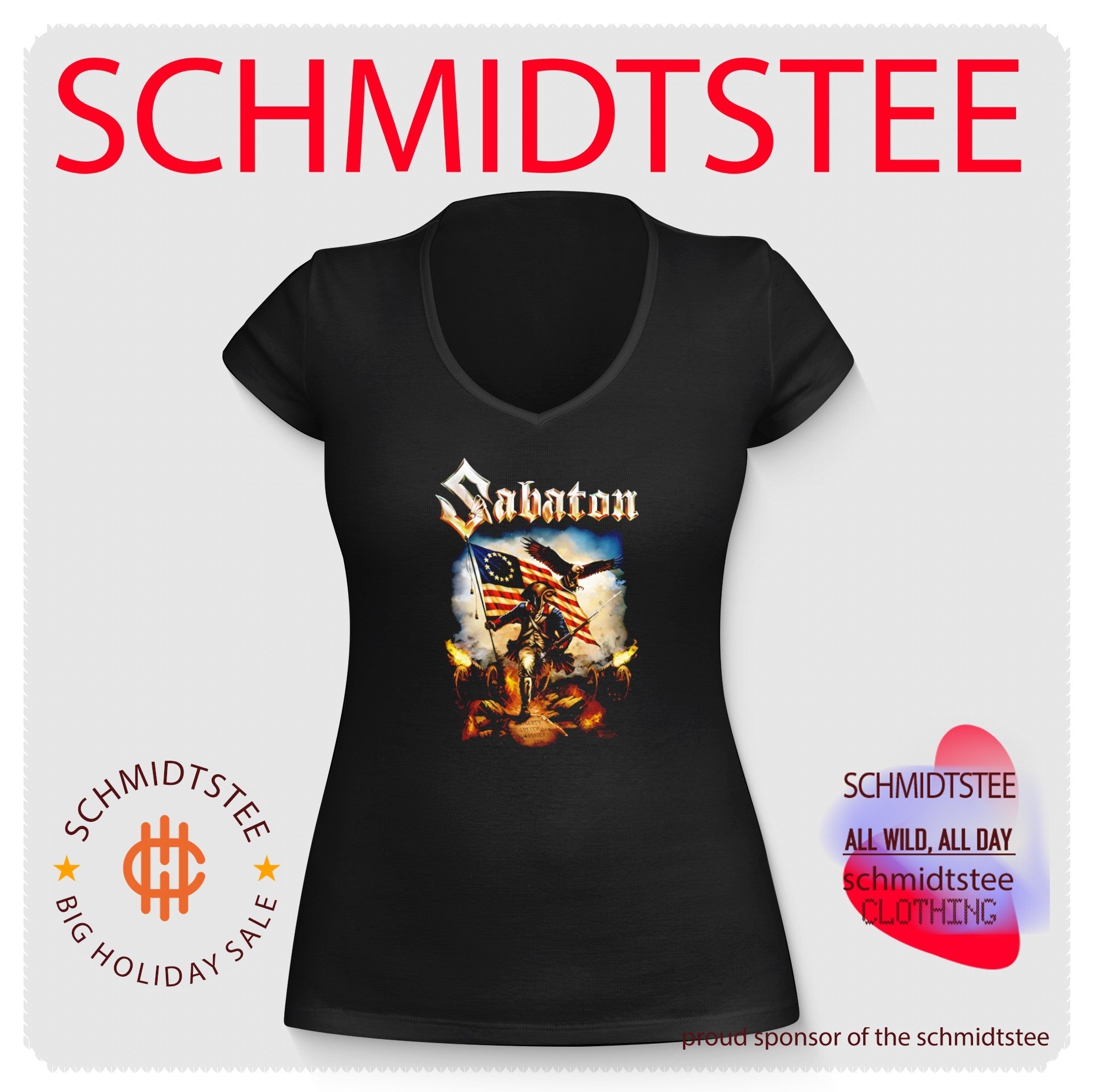Sabaton American Revolutionary War Soldier with Eagle and Cannons shirt