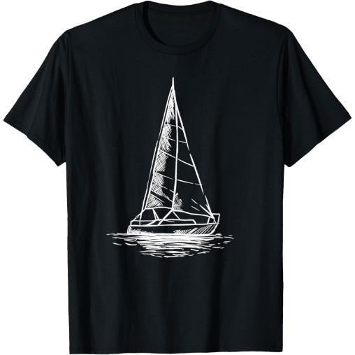 Sailor Boating Anchor - Simple Line Drawing Sailboat Sailing T-Shirt Made in USA Hoodie, Sweatshirt | HypeDripTees.com