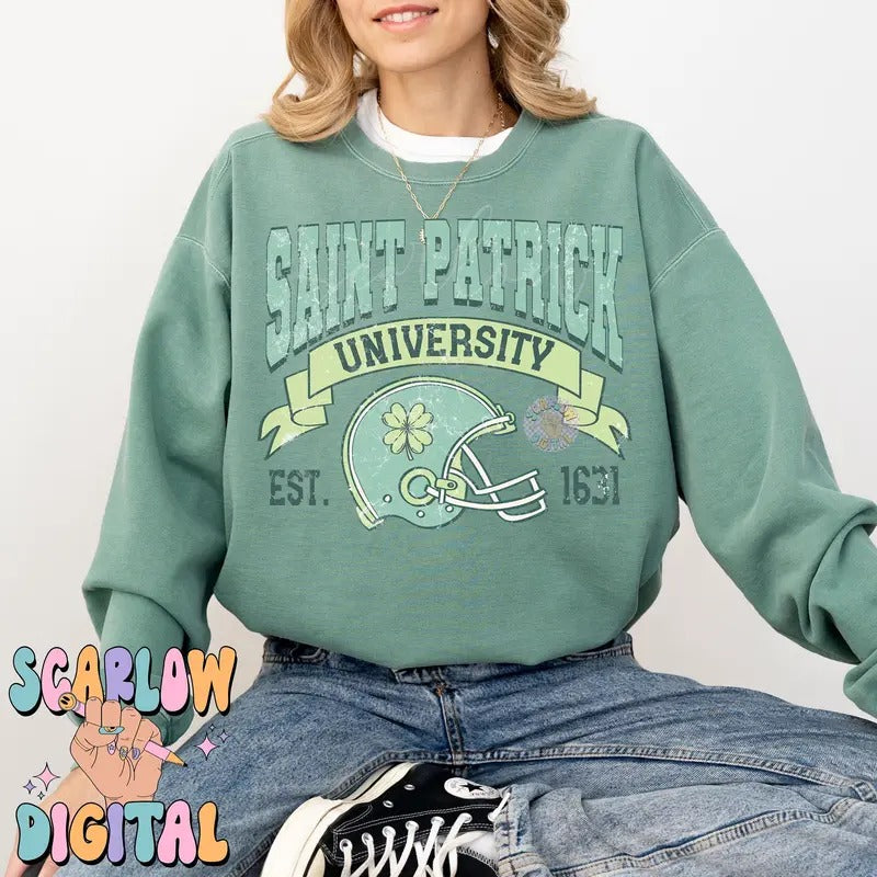 Saint Patrick University Shirt-St Patrick's Day Shirt-football Shirt, shamrock Shirt, lucky Shirt, irish Shirt design...