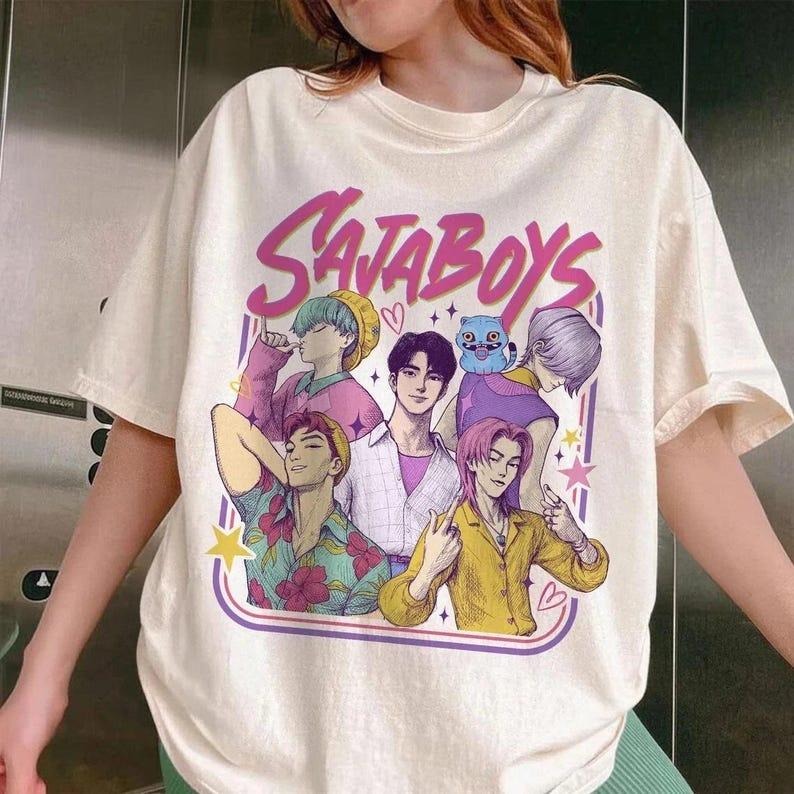 Saja Boys Kpop Demon Inspired Shirt, Boy Band Unisex Graphic Tee, Anime Style Korean Idol Merch, Gift for Kpop & Movie...