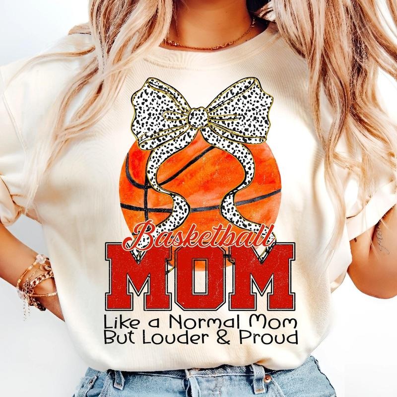 [Sale To 45% Off] Basketball Mom T-Shirt, Varsity Distressed T-Shirt, Loud and Proud Basketball Mama Shirt, Coquette...