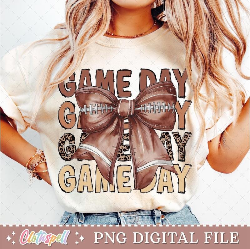[Sale To 45% Off] Football Game Day Shirt, Coquette T-Shirt, Football Bow T-Shirt, Football Mama Shirt, Gift For Mom...