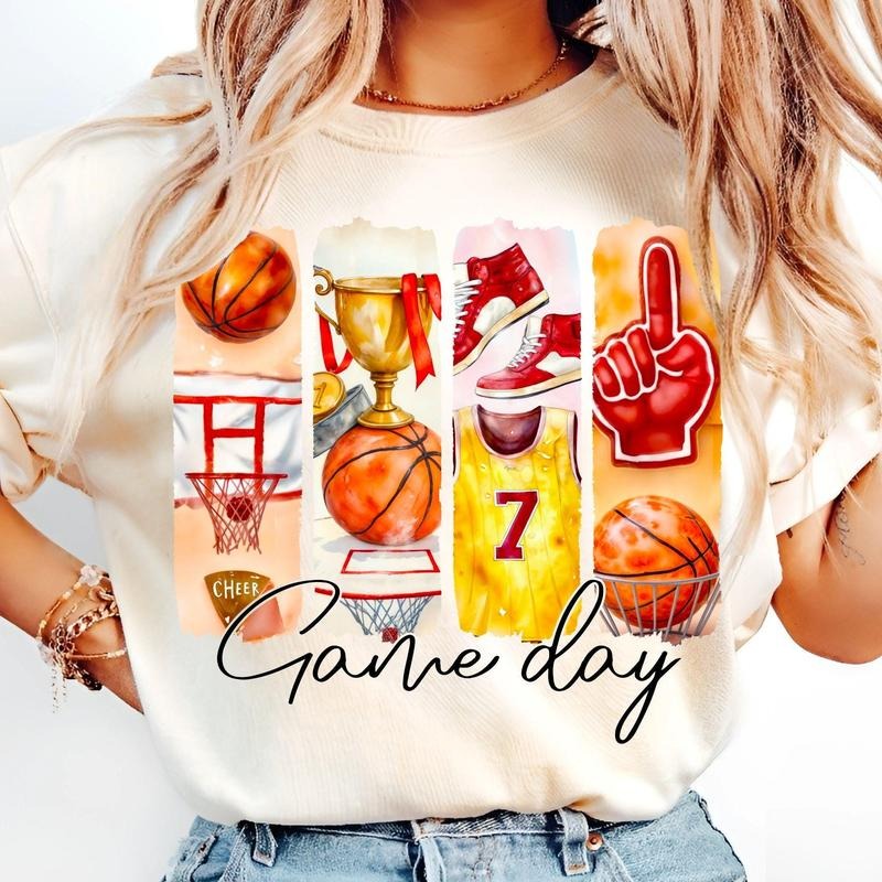 [Sale To 45% Off] Game Day Basketball Coquette T-Shirt, Basketball Bow Shirt, Basketball Mama T-Shirt, Gift For Mom,...