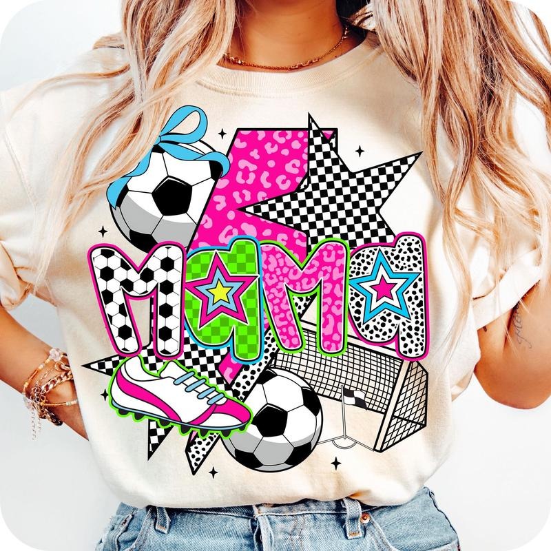 [Sale To 45% Off] Preppy Soccer Mama T-Shirt, Soccer Brushstroke Shirt, Soccer Lightning Bolt, Mama Coquette T-Shirt...
