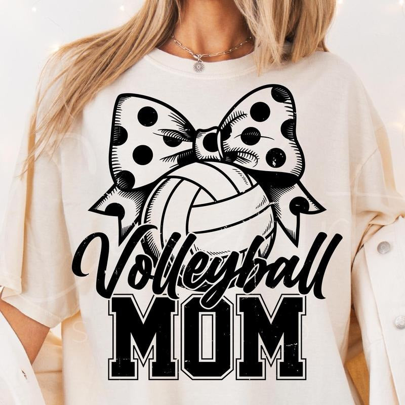 [Sale To 45% Off] Volleyball Mom T-Shirt, Volleyball Coquette Front and Back DIY Volleyball T-Shirt, Sports Mom TShirt,...