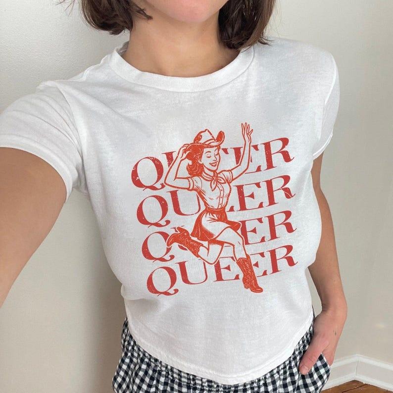 Queer Y2k Baby Tee Pride Baby Tee Femboy Clothing 90s LGBTQ Gift Bisexual T Shirt Pride Parade Outfit Hoodie, Sweatshirt