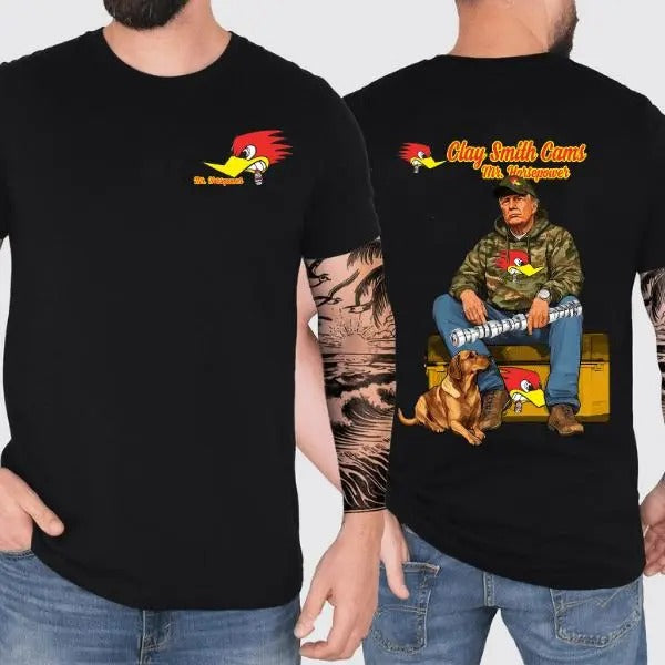 Clay Smith Cams Mr. Horsepower Trump Camo Unisex 2 Sides T-Shirt, Clay Smith Cams Trump Tee, Trump Shirt, Gift for Men...