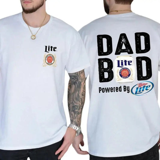 [Sale Up To 60%] Miller Lite Dad Bod Beer Lover Unisex T-shirt Funny Drinking Graphic Tee For Casual Everyday Wear