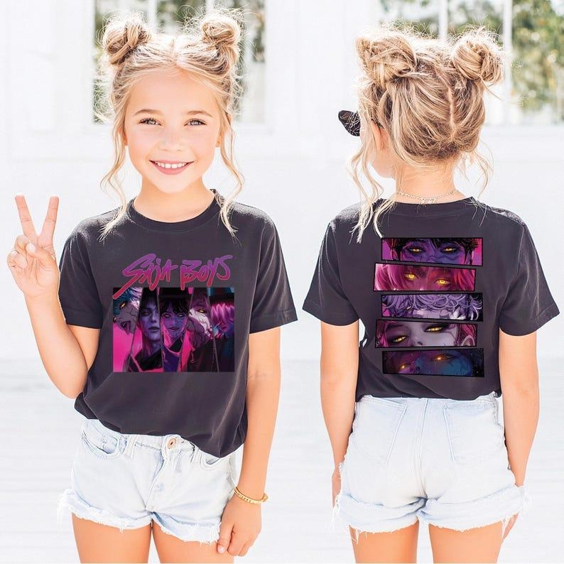 Huntrix T Shirt, Demon Hunters Shirt, Saja Boys T Shirt, Anime Manga Style Tee Shirt, Demon Hunter Kids Shirt, Gift For...