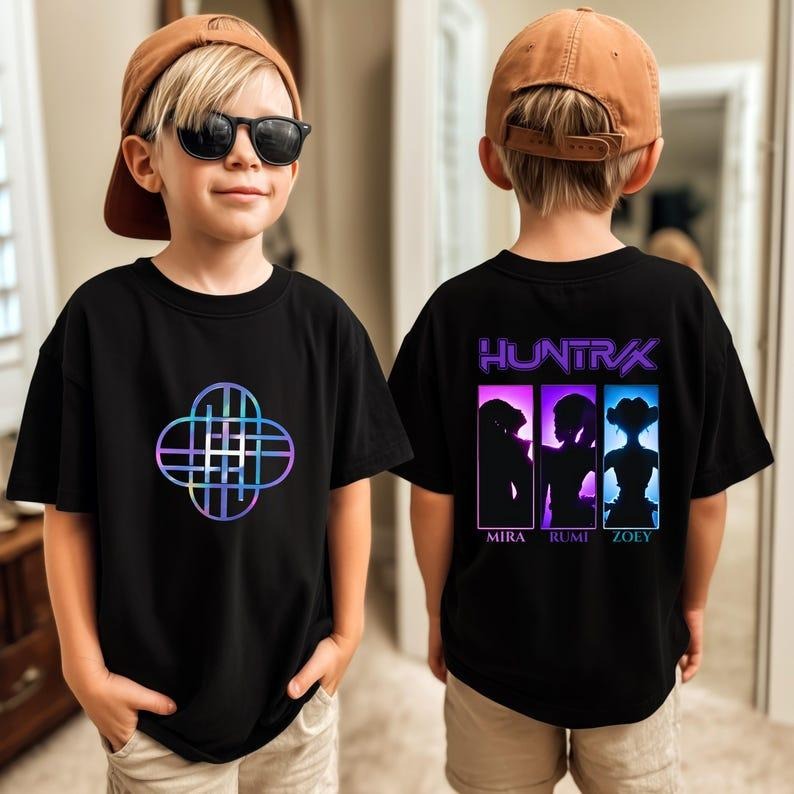 Kids Huntrix Girls Kpop Demon Hunters Two-sided Shirt Youth Style Tee, Unisex T-Shirt Hoodie, Sweatshirt | HypeDripTees.com