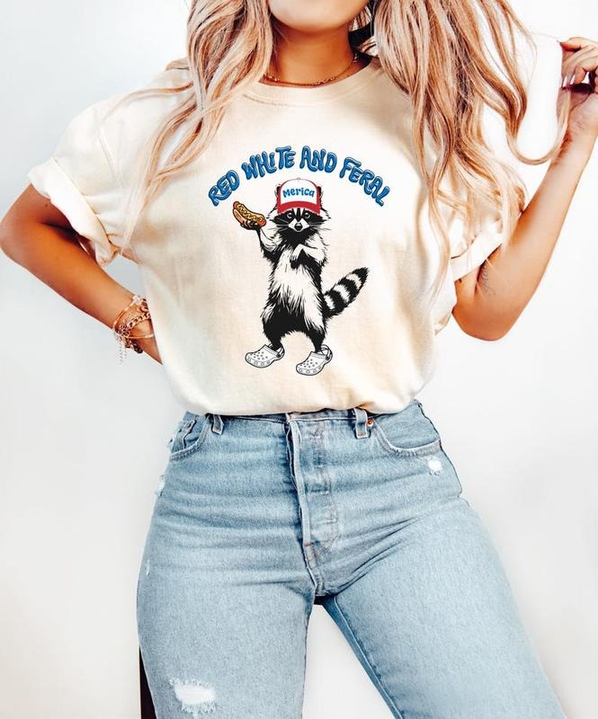 4th of July Shirt, Red White and Feral Shirt, Independence Day T- shirt Hoodie, Sweatshirt | HypeDripTees.com