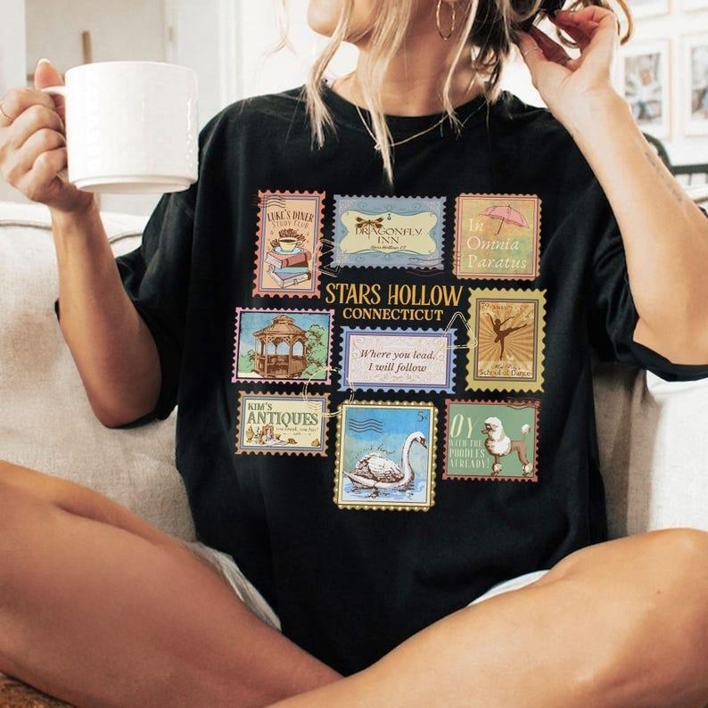 Comfort Colors Stars Hollow Stamps Shirt ,Luke's Diner Shirt ,Autumn Festival etro Fall TShirt, TV Show Fans Gift Hoodie,...