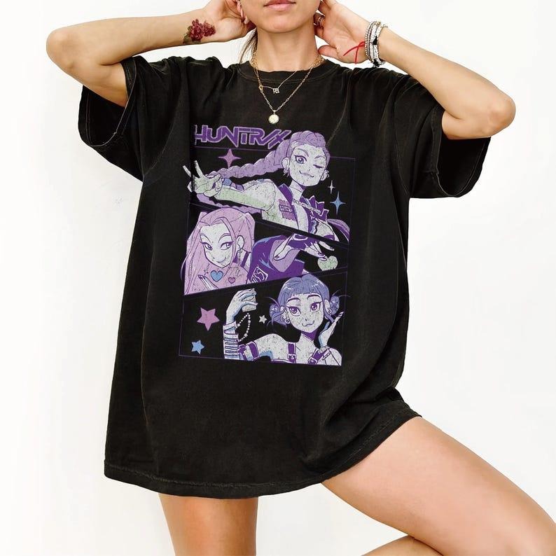 Limited Comfort Colors Demon Hunters,Huntrix Fan T-Shirt,Gift For Women and Man Unisex T-Shirt Hoodie, Sweatshirt